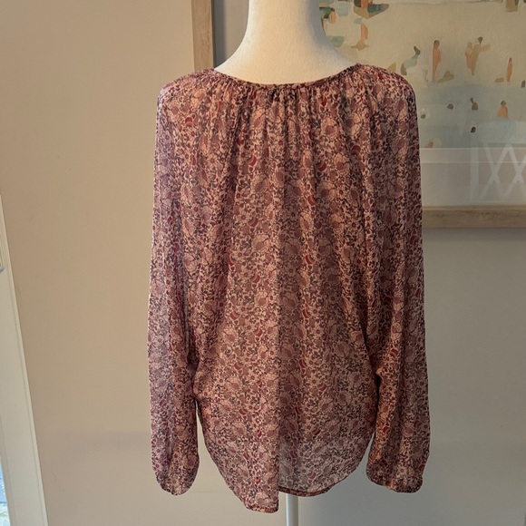 Liverpool Pink Floral Sheer Blouse Size XL - Picture 7 of 9